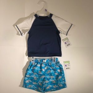 Brand New shark Swimming Trunks & Swim Shirt